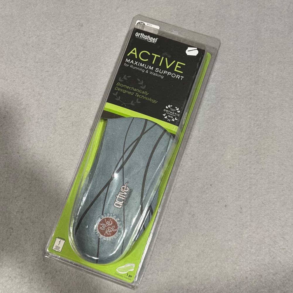 Orthaheel Active Insoles Mens XL 11.5-13 Max Support Orthotics Running Walking
